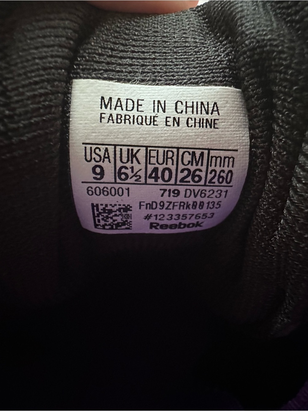 Women’s Reebok Legacy Lifter Black and Purple Shoes - Picture 6 of 6